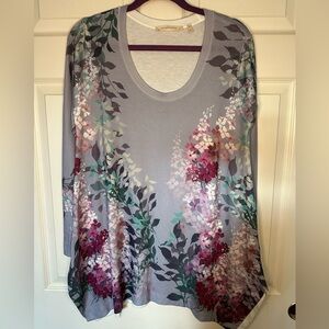 Soft Surroundings, Floral Tunic Blouse, Size M